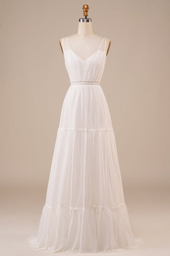 Simple white sales cotton wedding dress