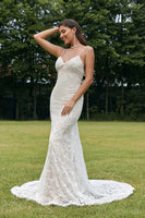 Load image into Gallery viewer, Ivory Mermaid Lace Backless Wedding Dress
