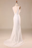 Load image into Gallery viewer, Simple Ivory Mermaid Backless Long Wedding Dress with Slit