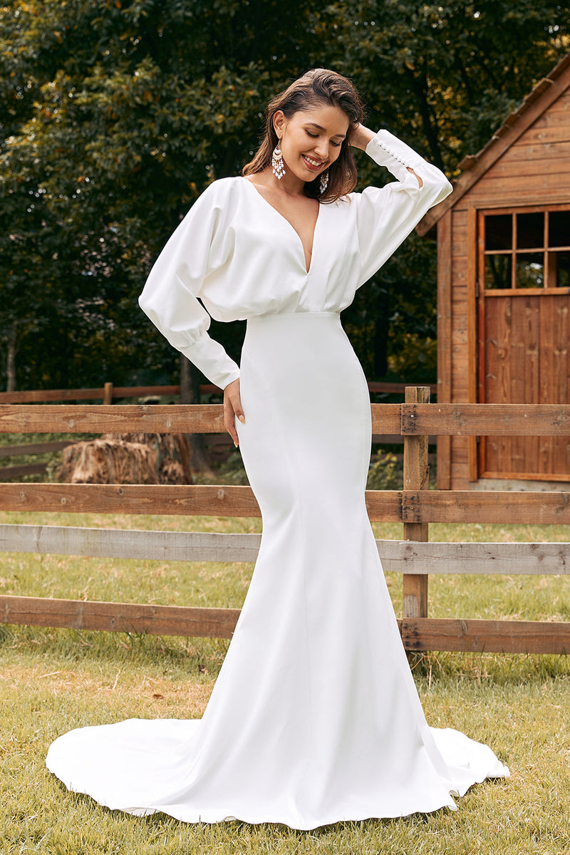 Simple ivory store wedding dress