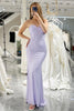 Load image into Gallery viewer, Lilac Mermaid Strapless Long Corset Prom Dress With Appliques