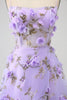 Load image into Gallery viewer, Lilac A-Line Spaghetti Straps Long Prom Dress with 3D Flowers