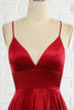 Load image into Gallery viewer, A-Line Burgundy Spaghetti Straps Long Prom Dress with Cirss Cross Back