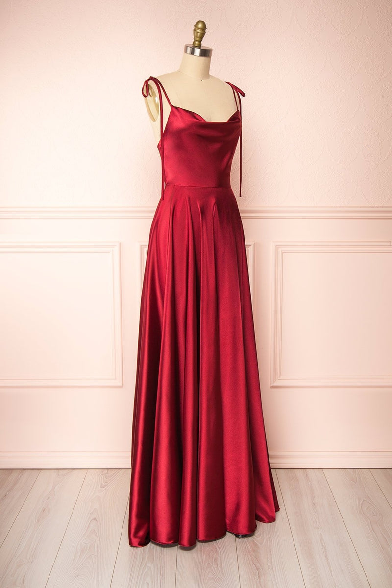Load image into Gallery viewer, A-Line Spaghetti Straps Light Green Satin Long Prom Dress with Slit