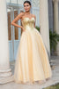 Load image into Gallery viewer, Princess A Line Sweetheart Golden Long Prom Dress