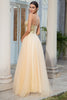 Load image into Gallery viewer, Princess A Line Sweetheart Golden Long Prom Dress