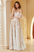 Load image into Gallery viewer, Gorgeous A Line Off the Shoulder White Lace Wedding Dress