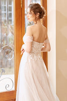 Load image into Gallery viewer, Elegant A Line Halter White Long Wedding Dress with Appliques