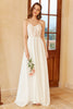 Load image into Gallery viewer, Beautiful A Line Spaghetti Straps White Wedding Dress with Appliques