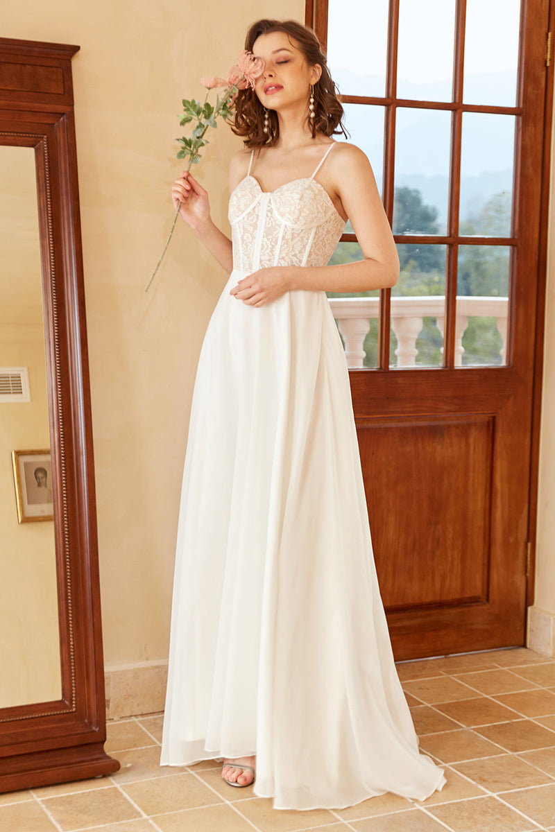 Skinny strap hotsell wedding dress