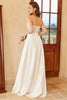 Load image into Gallery viewer, Beautiful A Line Spaghetti Straps White Wedding Dress with Appliques