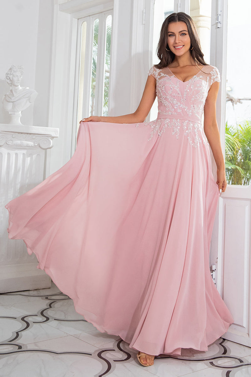 Load image into Gallery viewer, Grey Chiffon Mother of the Bride Dress with Beading