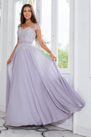 Load image into Gallery viewer, Grey Chiffon Mother of the Bride Dress with Beading