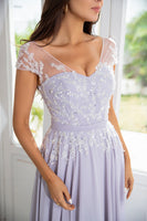 Load image into Gallery viewer, Grey Chiffon Mother of the Bride Dress with Beading