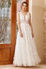 Load image into Gallery viewer, White Appliques Tulle Wedding Dress