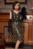 Load image into Gallery viewer, Gold Gatsby 1920s Dress