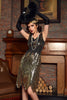 Load image into Gallery viewer, Gold Gatsby 1920s Dress