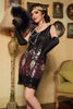 Load image into Gallery viewer, Black &amp; Red Short Sequins 1920s Dress