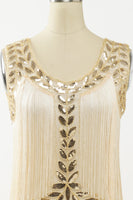 Load image into Gallery viewer, Champagne Gatsby 1920s Dress with Sequins and Tassels