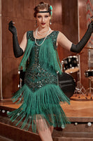 Load image into Gallery viewer, Blue Apricot Gatsby 1920s Dress with Sequins and Tassels