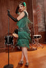 Load image into Gallery viewer, Dark Green Gatsby 1920s Dress with Sequins and Fringes
