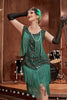 Load image into Gallery viewer, Dark Green Gatsby 1920s Dress with Sequins and Fringes