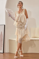 Load image into Gallery viewer, Blue Apricot Gatsby 1920s Dress with Sequins and Tassels