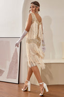 Load image into Gallery viewer, Blue Apricot Gatsby 1920s Dress with Sequins and Tassels