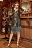 Load image into Gallery viewer, Sequin Black 1920s Dress with Fringes