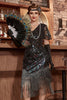Load image into Gallery viewer, Black V-Neck 1920s Gatsby Dress with Colorful Sequins