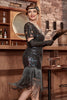 Load image into Gallery viewer, Black V-Neck 1920s Gatsby Dress with Colorful Sequins