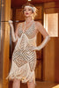 Load image into Gallery viewer, Champagne V-Neck Sequins 1920s Flapper Dress with Fringes