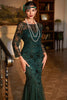 Load image into Gallery viewer, 1920s Flapper Dress Long Fringe Gatsby Dress Roaring 20s Sequin Beaded Dress