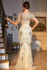 Load image into Gallery viewer, 1920s Flapper Dress Golden Vintage Dress Roaring 1920s Sequins Dress
