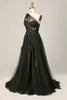 Load image into Gallery viewer, A-Line Tulle One Shoulder Purple Long Prom Dress with Appliques