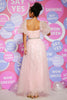 Load image into Gallery viewer, Tulle Pink Princess Prom Dress with Embroidery