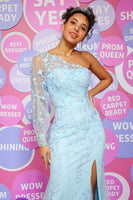 Load image into Gallery viewer, One Shoulder Mermaid Prom Dress With Appliques