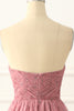 Load image into Gallery viewer, A-line Strapless Floral Printed Long Prom Dress with Slit