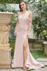 Load image into Gallery viewer, Blush Off The Shoulder Mermaid Prom Dress with Slit