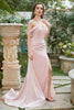 Load image into Gallery viewer, Blush Off The Shoulder Mermaid Prom Dress with Slit