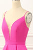 Load image into Gallery viewer, Fuchsia Spaghetti Straps Lace-Up Long Prom Dress