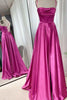 Load image into Gallery viewer, Spaghetti Straps Dark Green Satin Corset Prom Dress