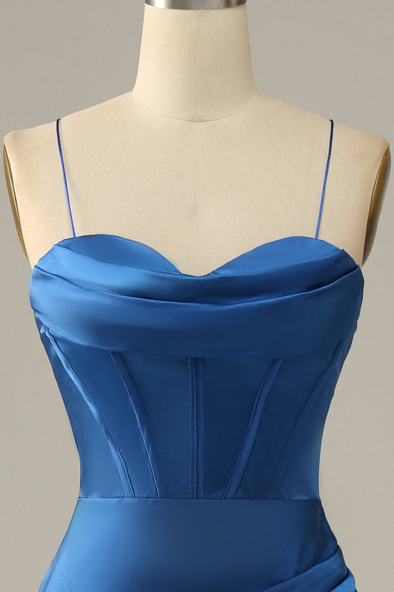 Load image into Gallery viewer, Royal Blue Spaghetti Straps Mermaid Prom Dress