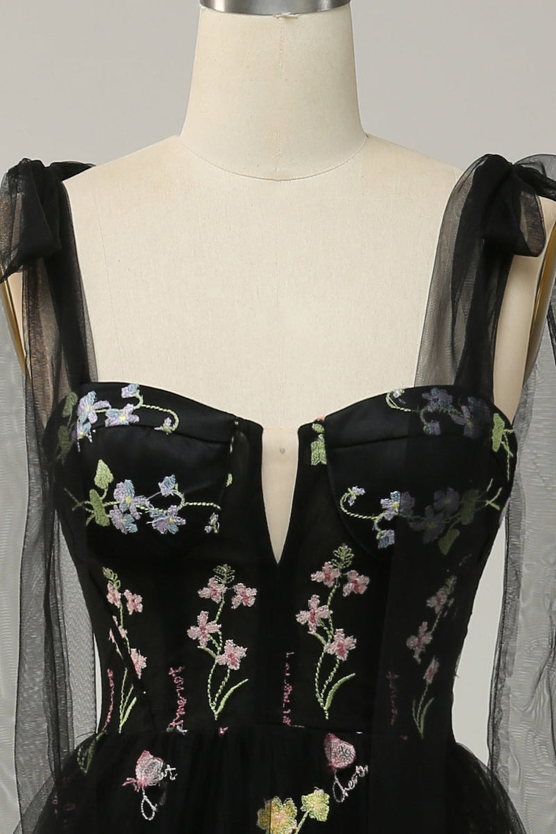 Load image into Gallery viewer, A-Line Spaghetti Straps Green Long Prom Dress with Embroidery