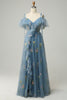 Load image into Gallery viewer, A-Line Spaghetti Straps Lavender Long Prom Dress with Embroidery