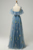 Load image into Gallery viewer, A-Line Spaghetti Straps Lavender Long Prom Dress with Embroidery