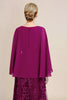 Load image into Gallery viewer, Burgundy Batwing Sleeves Beaded Mother of the Bride Dress