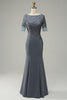Load image into Gallery viewer, Grey Appliques Mother of Bride Dress