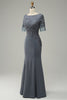 Load image into Gallery viewer, Grey Appliques Mother of Bride Dress