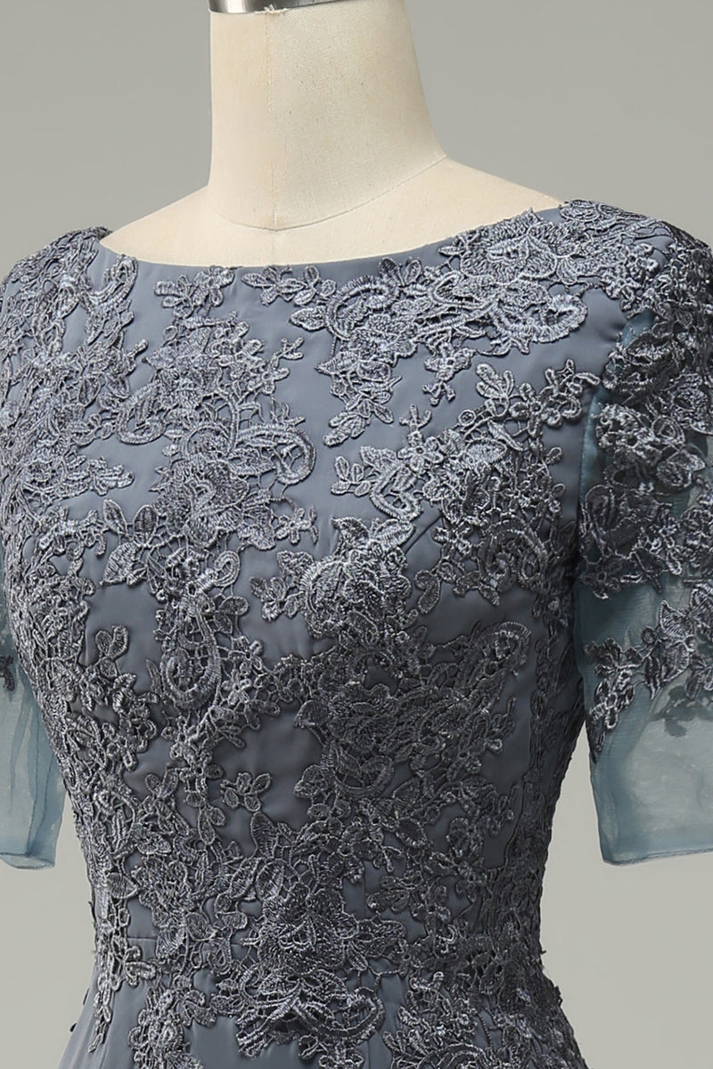 Load image into Gallery viewer, Grey Appliques Mother of Bride Dress